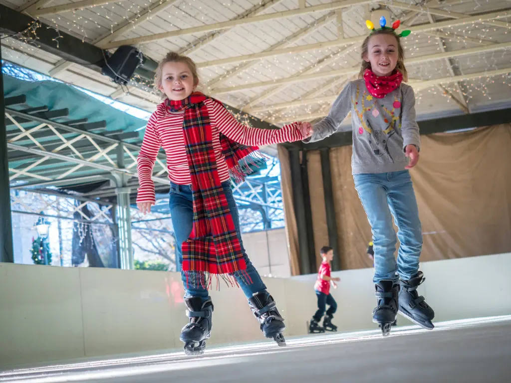 Rent a pair of skates and jump on the ice-skating rink in the center of town.