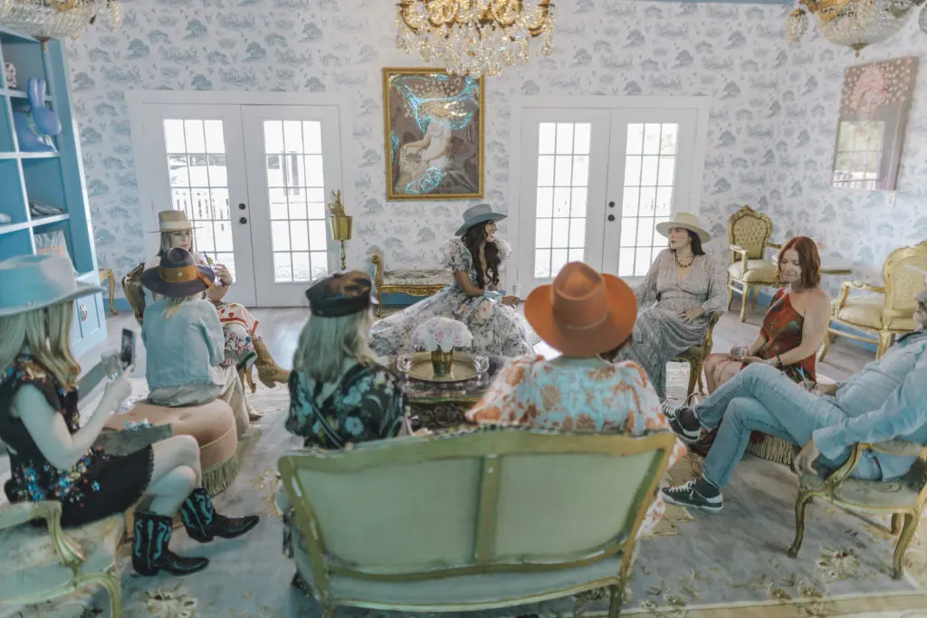 Guests Gather in The Rabbit Hole residence at The Cotton Pearl Motel in Round Top. (Photo by Daniel Ortiz)