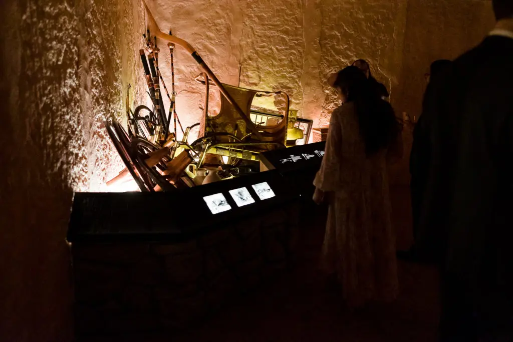HMNS Curator's Circle members tour the replica of King Tut's Tomb. (Photo by Hung L. Truong)