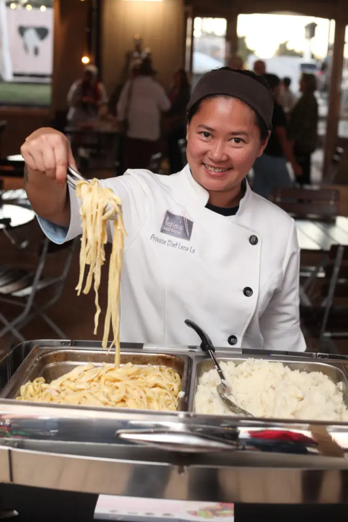 Sponsor Chef Lena served a sumptuous Southern supper at Disco Cowboy Thank You Party. (Photo by Chris Pierre Bachman)