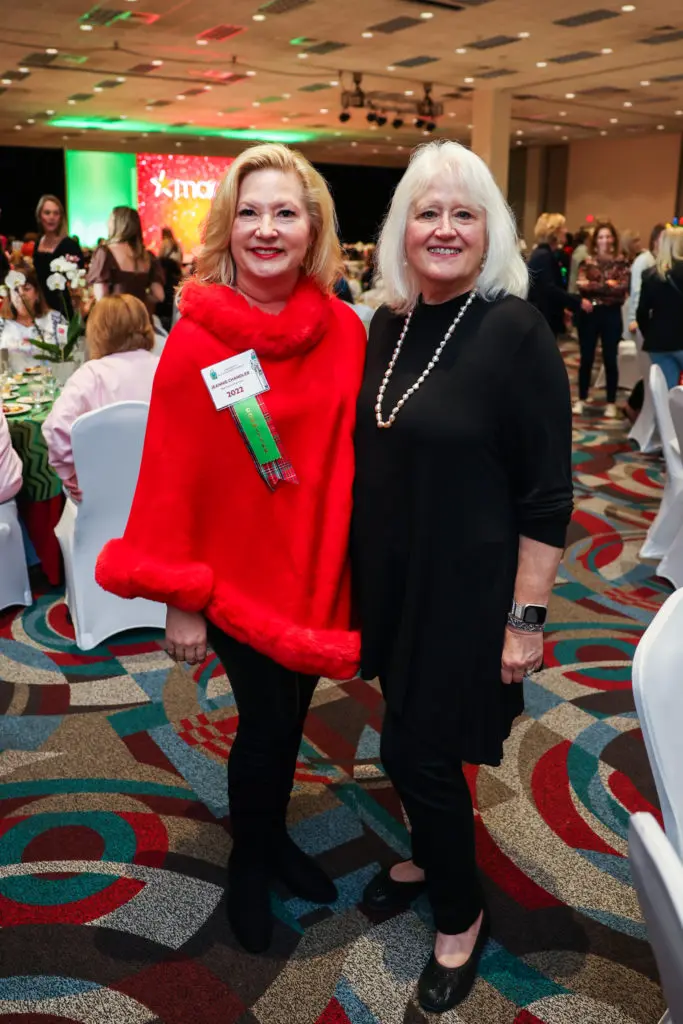 Jeanne Chandler, Leslie King at the Houston Ballet Nutcracker Market Macy's brunch.  (Photo by Melissa Taylor)