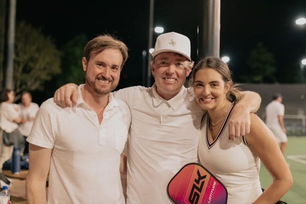 David Nachtigall, Tami & Dave Wall at the pickleball tournament benefiting A Shelter for Cancer Families (Photo by Jenny Antill)