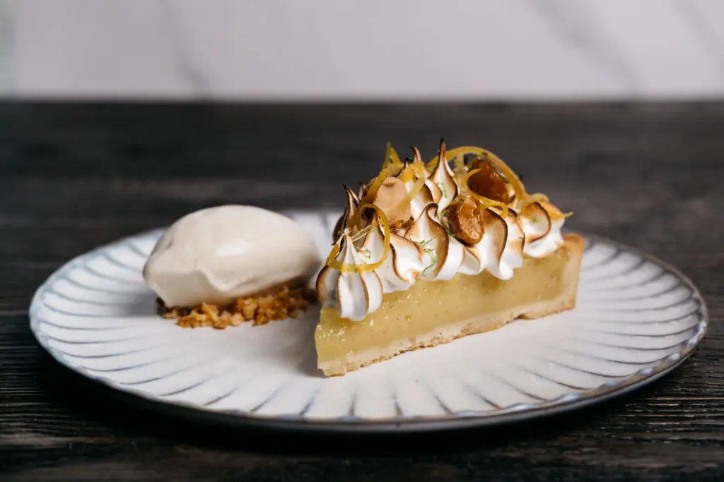 Pastry chef Marie Riddle's delectable Key Lime Pie at Navy Blue. (Photo by Caroline Fontenot)