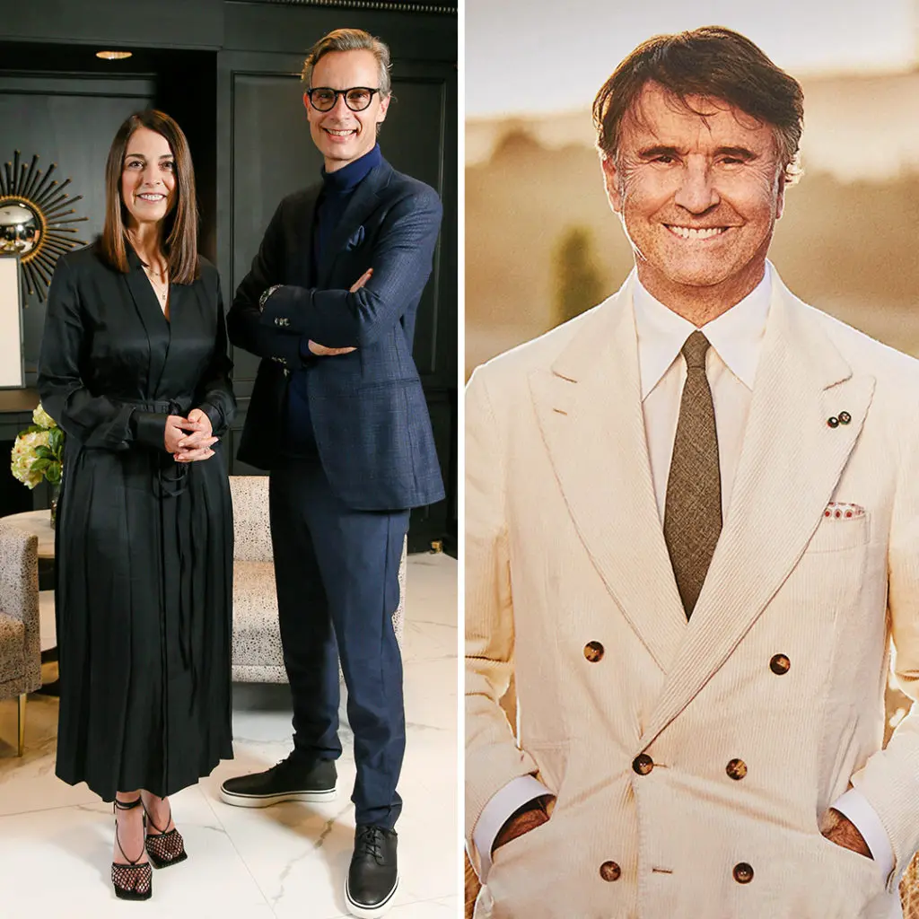 Lef: Lana Todorovich and Geoffroy van Raemdonck of Neiman Marcus | Right: Brunello Cucinelli