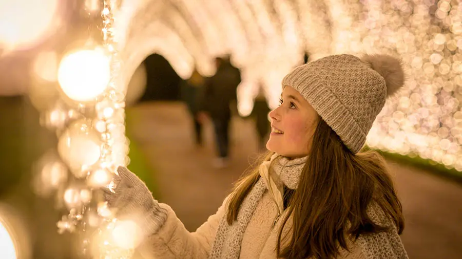 The Winter Cathedral at Fort Worth's Lightscape is a photo opportunity.