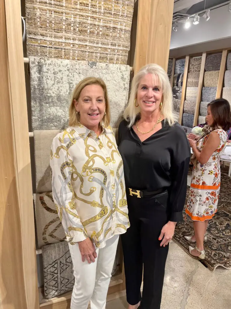 Martha Lurie, Bethany McCann at Arsin Rug Gallery one year anniversary in the Decorative Center Houston. 