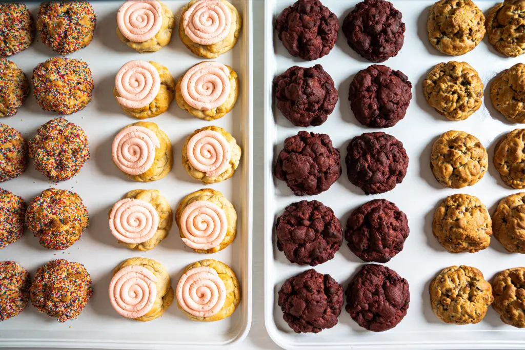 Milk Mustache's gooey, crunchy 6 oz cookies are 4 inches wide and 2 inches thick. (Photo by Michael Anthony)