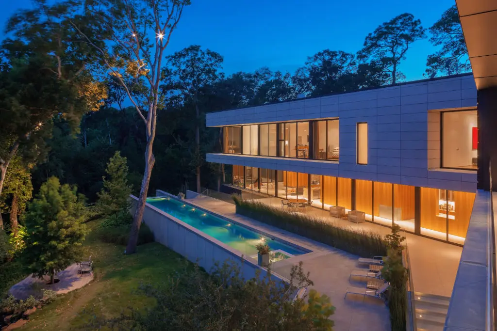 The 14,868 square foot contemporary mansion on Mott Lane hits the Sotheby's Auction Concierge auction block in December. (Photo courtesy of Martha Turner Sotheby's International Realty)