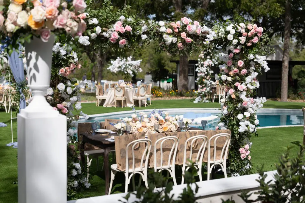 The Cotton Pearl Motel in Round Top was dressed to the floral hilt for the brunch reveal. (Photo by Daniel Ortiz)