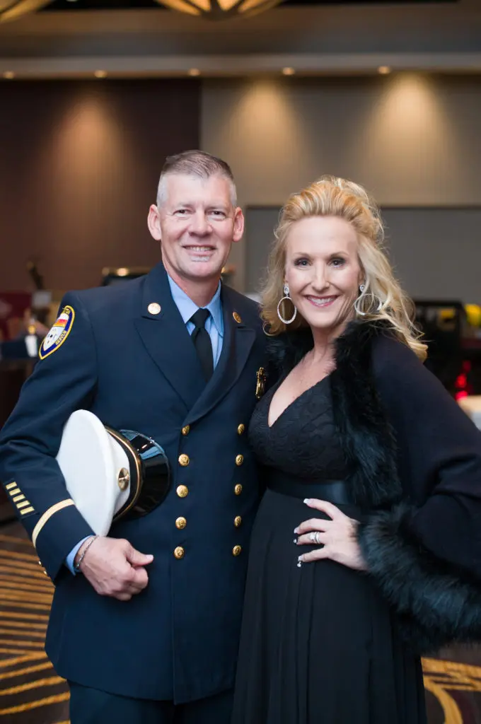 Shantell & Captain Brian Wischenwesky at the HPFA Foundation 'Red Hot' gala at the Royal Sonesta Hotel. (Photo by Daniel Ortiz)