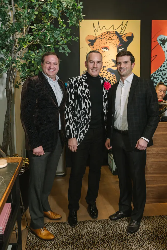 Tony Gibson, Brian Bolke, JD Adams at The Conservatory post-opening bash in River Oaks District. (Photo by Johnny Than)
