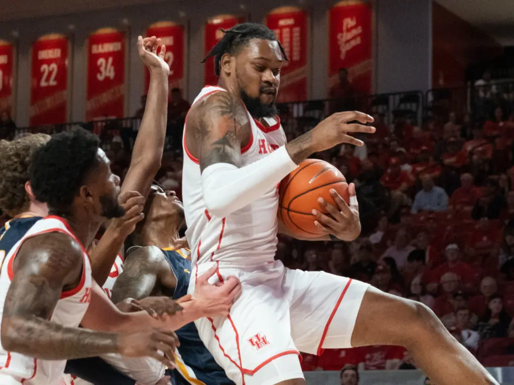 University of Houston forward J'Wan Roberts is all about tough rebounds. (Photo by F. Carter Smith)
