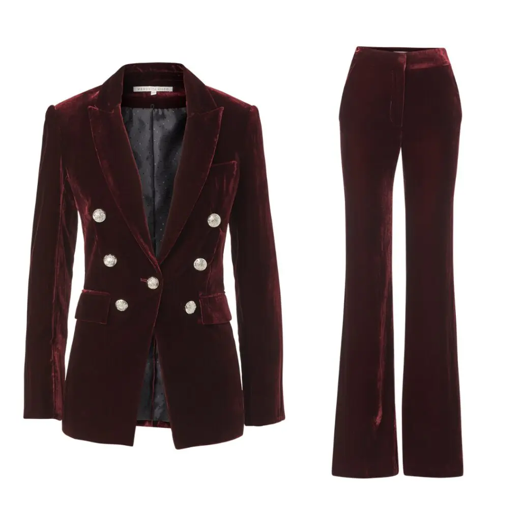 Veronica Beard Gaya Velvet Dickey Jacket and Lebone Velvet Pant