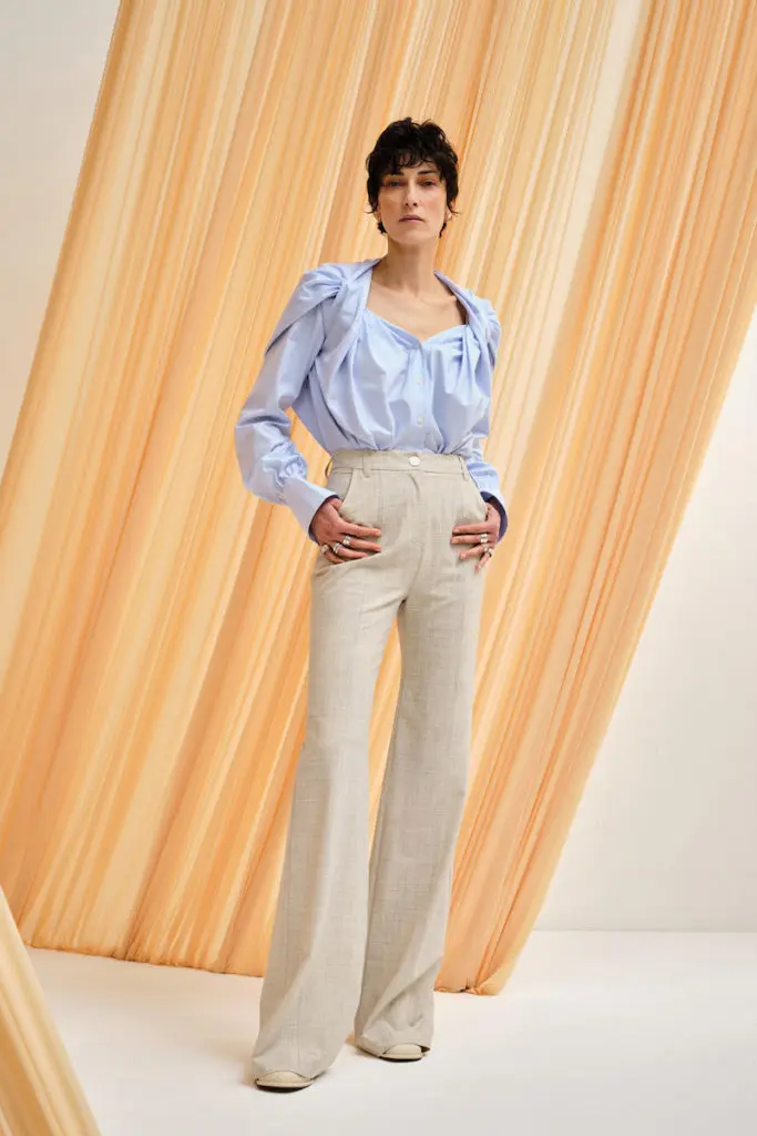 Palmer Harding Twisted Shirt Sky Striped Oxford, $547
