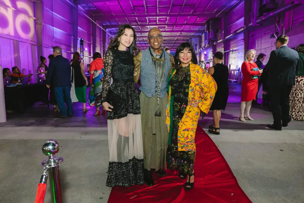 Thanh Nguyen, Selven O'Keef Jarmon, Tina Zulu at the Houston Arts Alliance Add on Art Gala (Photo by Johnny Than)