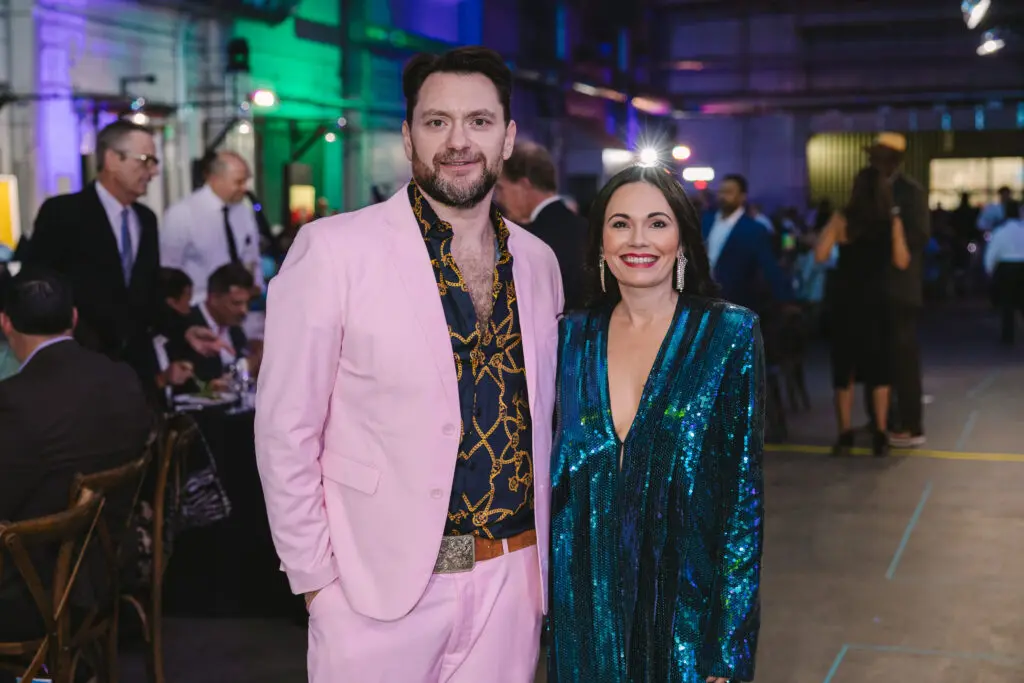 HAA CEO John Abodeely, Michele Leal Farah at the Houston Arts Alliance Add on Art Gala (Photo by Johnny Than)