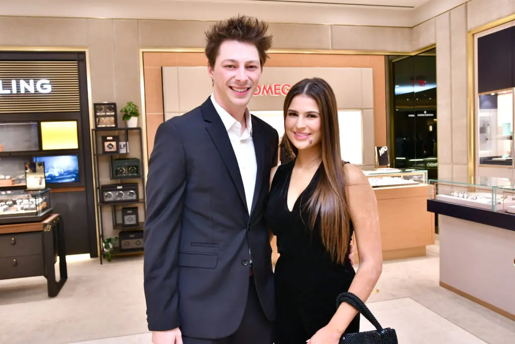 Stratton Butaud, Alexandra Ontiveros at the Zadok Jewelers holiday party (Photo by Alex Montoya)