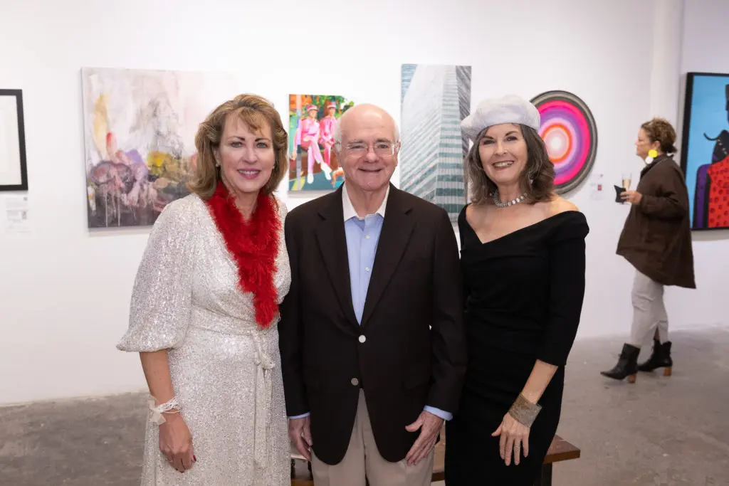Amy Richards, John Cogan, Darla Berry at the 25th Art on the Avenue anniversary event (Photo by Wilson Parish)