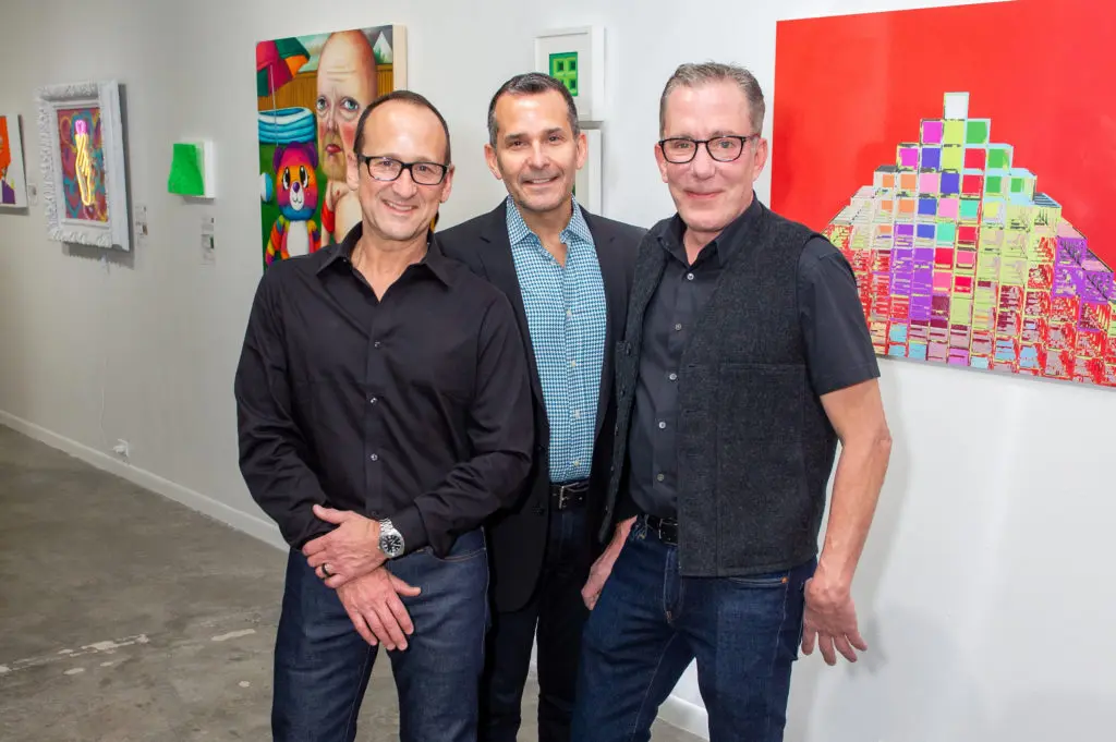 Kevin Begnaud, David Riddle, EJ Farhood at the 25th Art on the Avenue anniversary event (Photo by Jacob Power)
