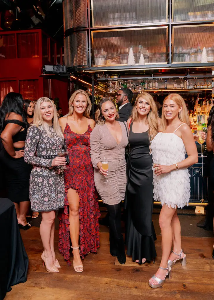Anastasia Gaido, Dana Litwiller, Alexis Mendoza, Ellie Riney, Grace Barrett at the Nan and Company Properties holiday bash at MAD.  (Photo by Jared Hernandez, Nan Studios)