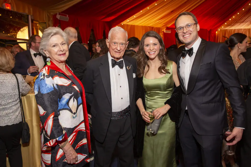 Anne & Jack Moriniere, Sara Cain, Michael McGinis at The Menil Collection's 'Cirque Surréaliste' 35th anniversary gala (Photo by Jenny Antill)