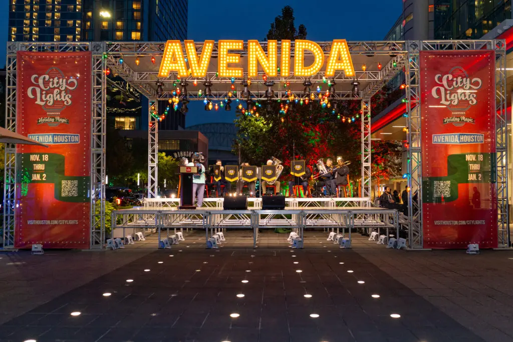 City Lights Downtown Magic kicked off with a ceremony at Avenida Houston. (Courtesy Houston First)