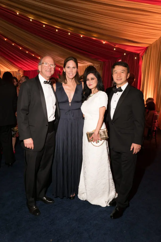 Bruce Herzog, Debbie Hurwitz, Lulu Tan, Hugh Zhang at The Menil Collection's 'Cirque Surréaliste' 35th anniversary gala (Photo by Daniel Ortiz)