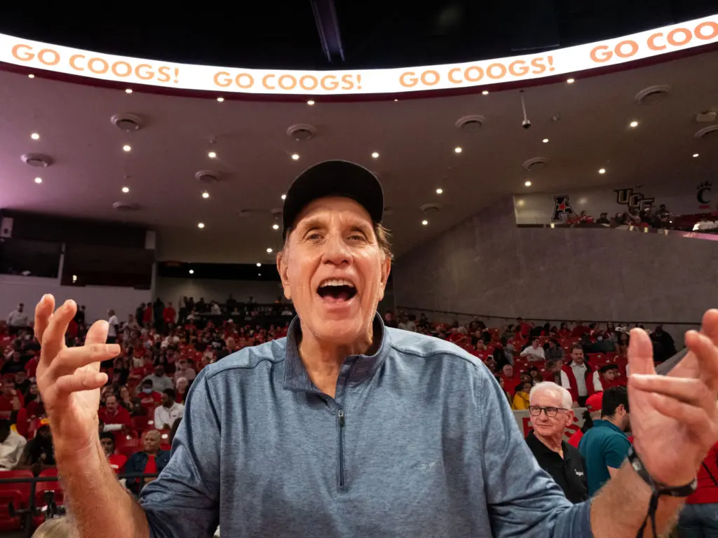 Former Rockets coach Rudy Tomjanovich has attended multiple UH basketball games this season. (Photo by F. Carter Smith)