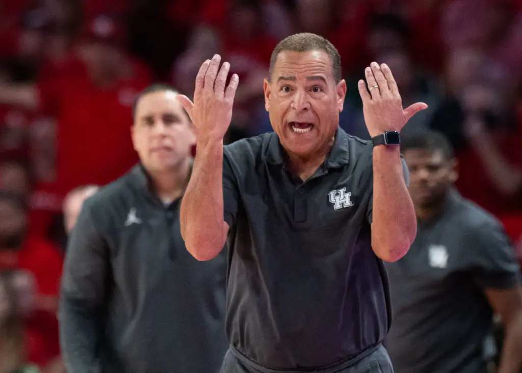 UH coach Kelvin Sampson is not shy about expressing his displeasure. (Photo by F. Carter Smith)