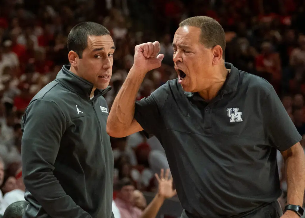 UH assistant Kellen Sampson knows that his dad Kelvin Sampson is as intense a coach as you'll find in the game. (Photo by F. Carter Smith)