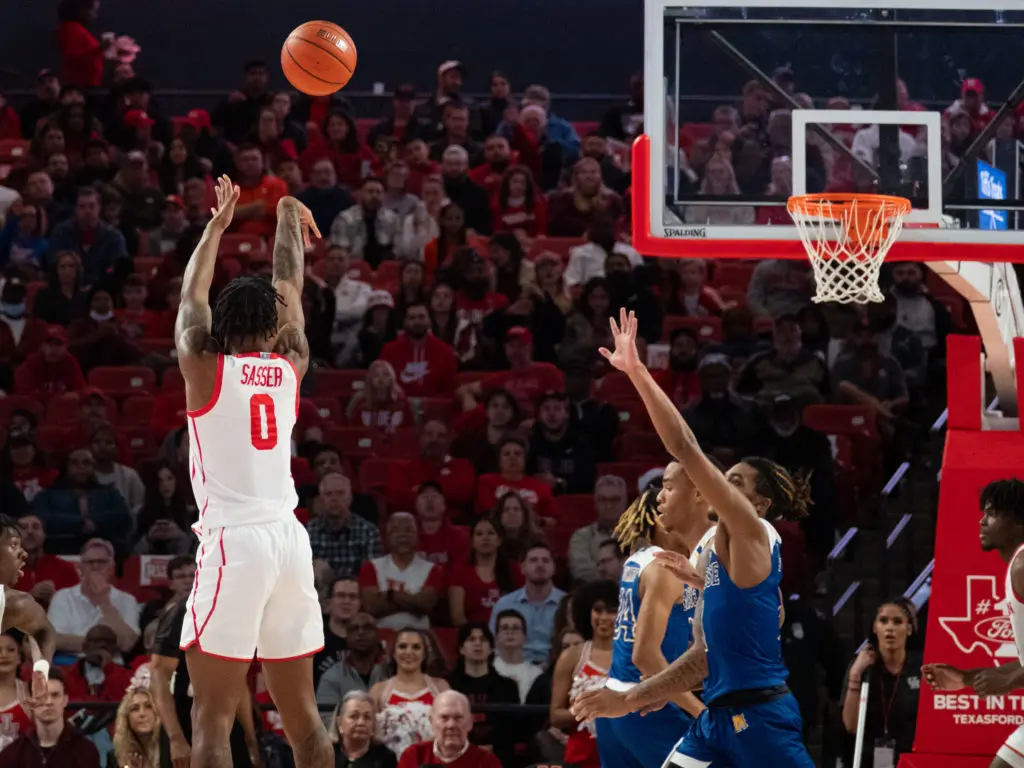 UH guard Marcus Sasser is one of the best shooters in America. (Photo by F. Carter Smith)