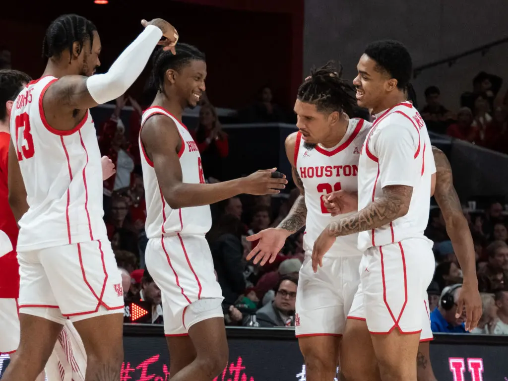 The #3 ranked University of Houston Cougars beat the McNeese State Cowboys 83-44 , at the Fertitta Center, December 21, 2022