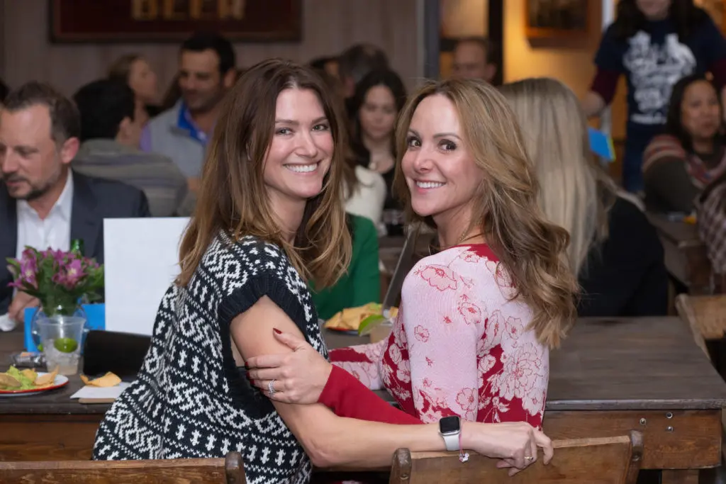 Brittany O’Brien, Allison O’Neill at Breakthrough Houston's annual trivia contest. (Photo by Wilson Parish)