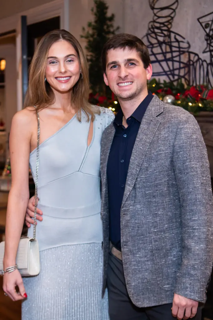 Dana Wempe, Blake Fertitta at the Santa's Elves Party, held at The Fertitta Family home in River Oaks,  benefitting MD Anderson Children's Cancer Hospital.