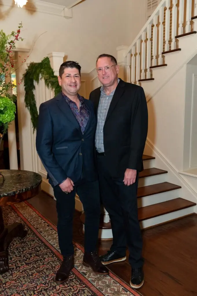Danny Villarreal, Patrick Siddons at Legacy Community Health's Holiday Schmooze. (Photo by Killy Chavez)
