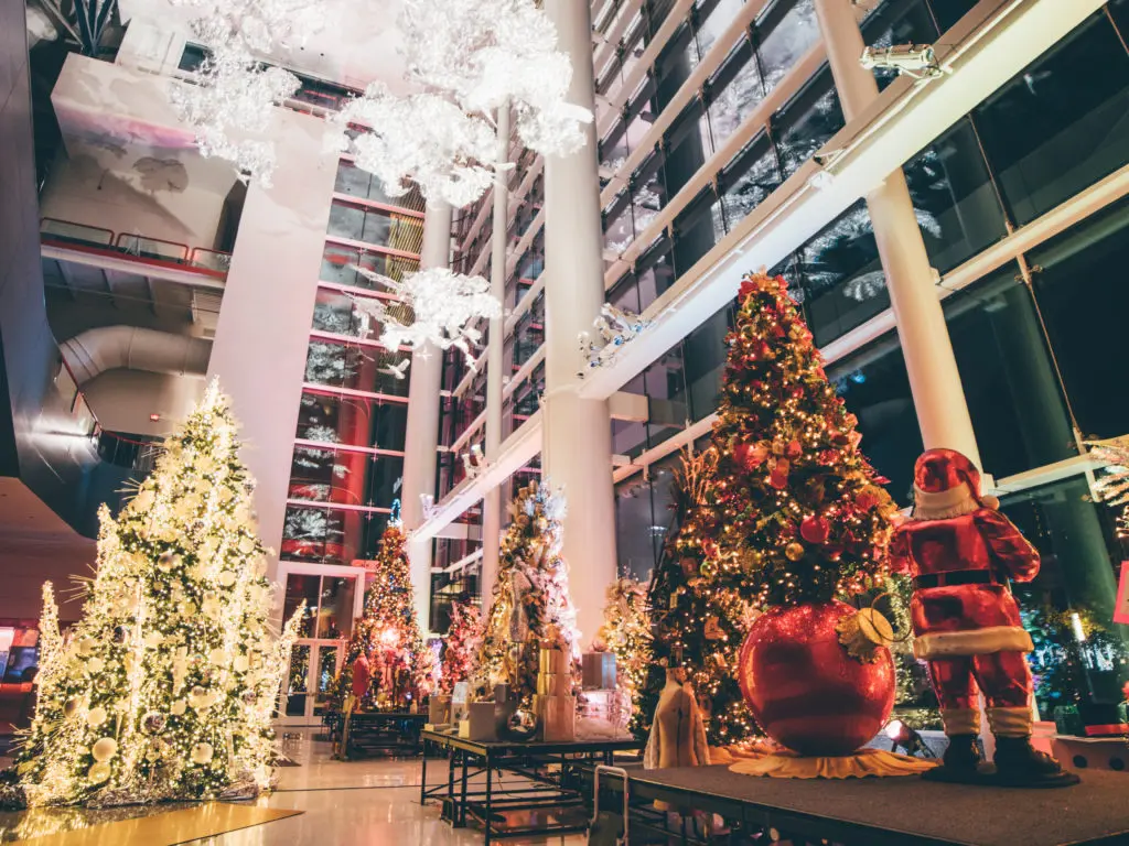 Plaza at Avenida's Deck The Trees features a display of 30 decorated Christmas trees. (Courtesy Houston First)