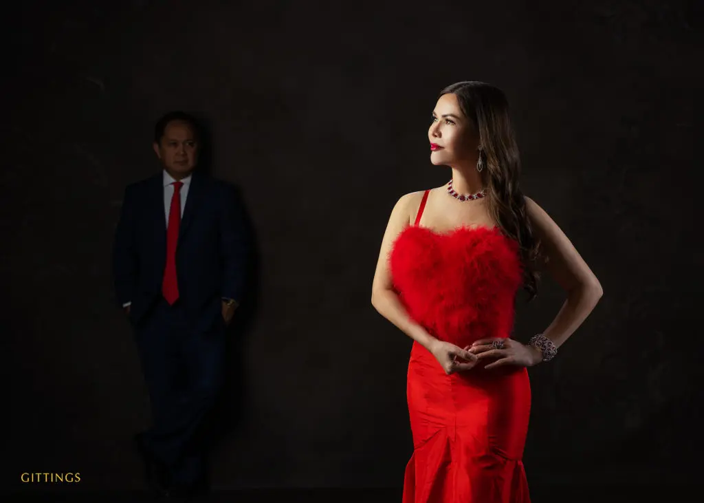 Amy and Daryl Dichoso. (Photo Courtesy of Gittings and jewelry by Valobra Master Jewelers)