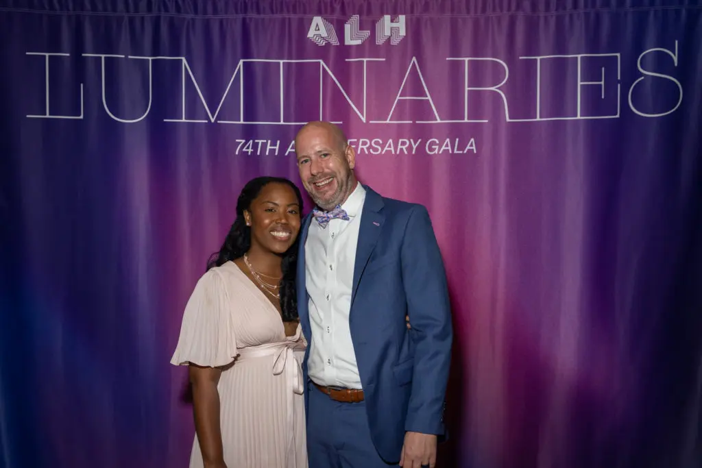 Dr. Jamie Everett & Charlie Gustin  at the Art League Houston Luminaries Gala (Photo by Alex Barber and Laura Burlton) 