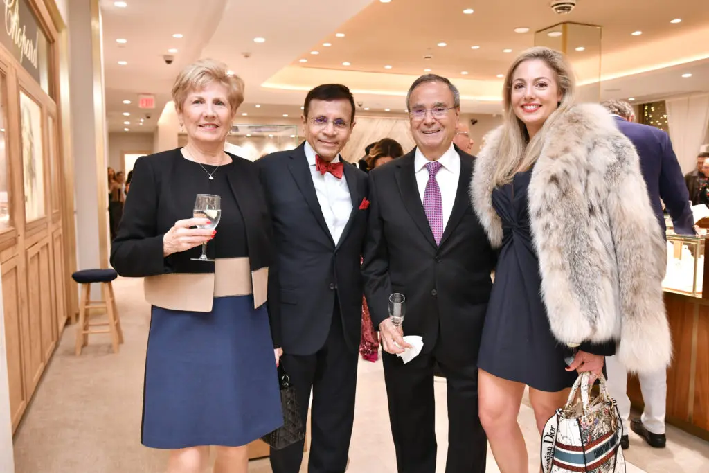 Dror Zadok with guests at the Zadok Jewelers holiday party (Photo by Alex Montoya)