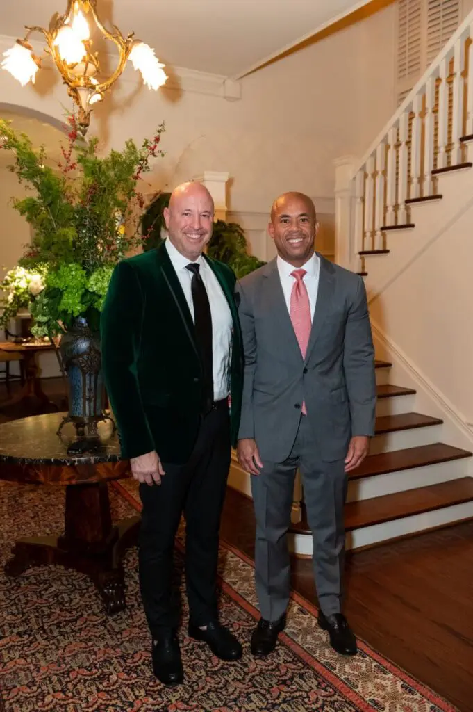 Greg Fown, Dr. Robert Hilliard Jr. at Legacy Community Health's Holiday Schmooze (Photo by Killy Chavez)