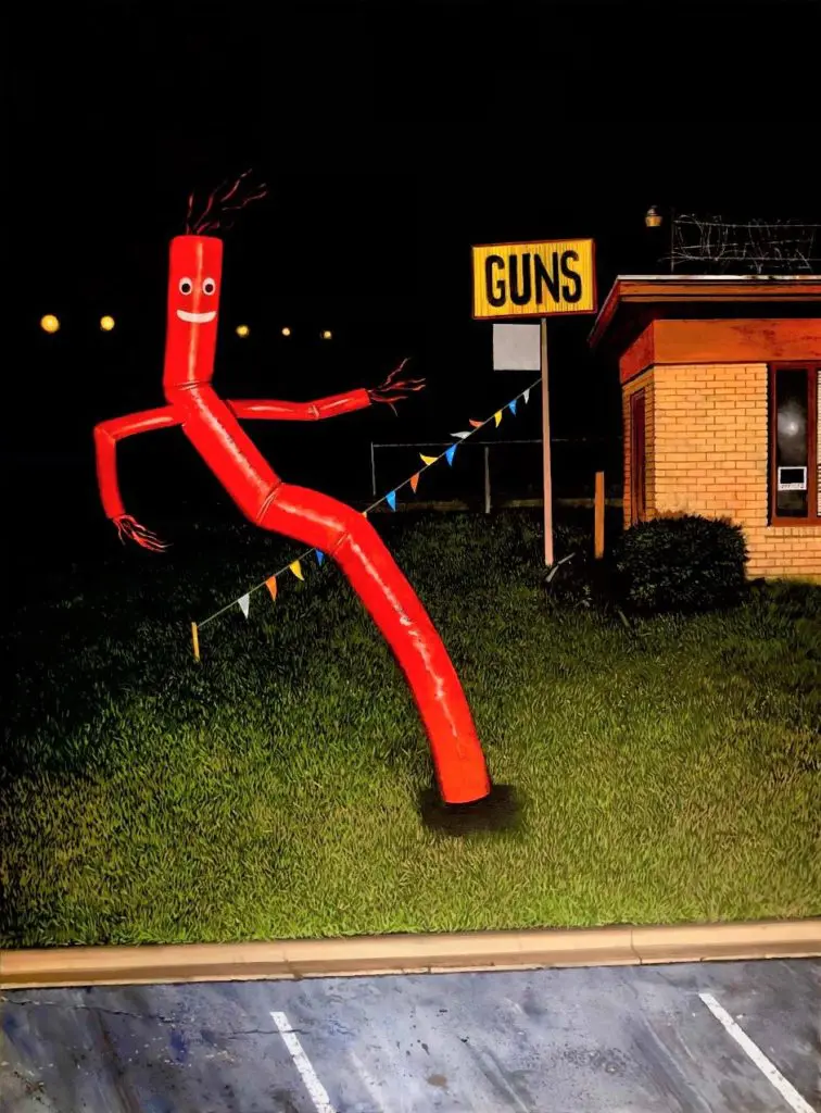 GUN SALE, 2022, Daniel Blagg, Oil on canvas, 54 x 41” 