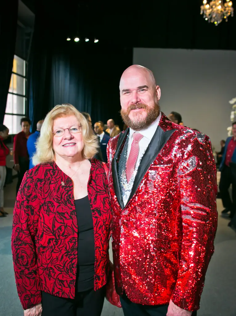 Kathy Fenninger, Christopher Barry at the AIDS Foundation Houston World AIDS Day luncheon. (Photo by Morris Malakoff)