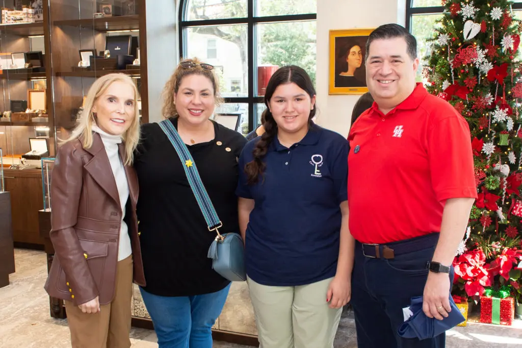 Kristen Cannon, Melissa, Cecilia & Jorge Trevino at Valobra Master Jewelers holiday party.