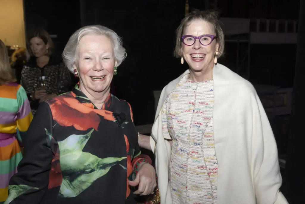 Mary Lynn Garrett and Laurin Chevaillier at the Texas Ballet Theater Caren Koslow Fashion Show and Luncheon at Bass Hall in Fort Worth, Texas on December 8, 2022. (Photo by Sharon Ellman)