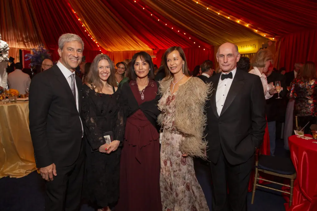Michael Govan, Heather Harmon, Dana Lee, Almine Ruiz-Picasso & Bernard Ruiz-Picasso at The Menil Collection's 'Cirque Surréaliste' 35th anniversary gala (Photo by Jenny Antill)