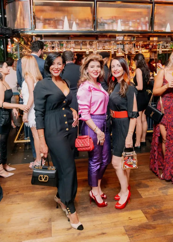 Milka Waterland, Rania Edlebi, Silvia Salle at the Nan and Company Properties holiday bash at MAD.  (Photo by Jared Hernandez, Nan Studios)