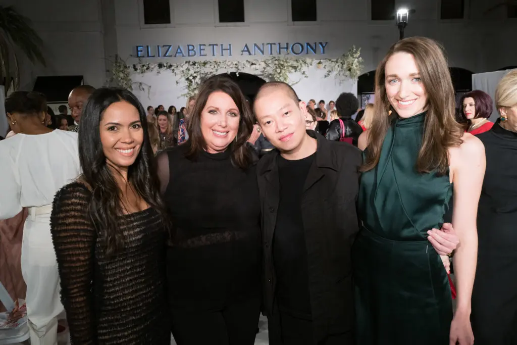 Nathalie Makris, Julie Roberts, Jason Wu, Jen Graves at the Elizabeth Anthony evening celebrating Jason Wu and benefiting the American Heart Association.