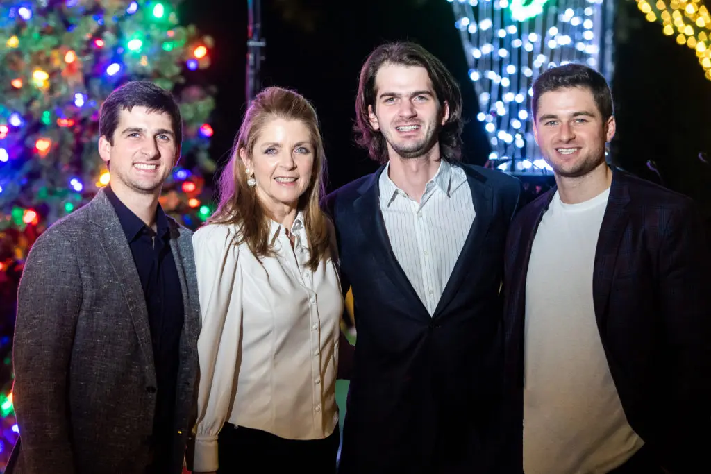 Blake, Paige, Michael and Patrick Fertitta at the Santa's Elves Party, held at The Fertitta Family home in River Oaks,  benefitting MD Anderson Children's Cancer Hospital.