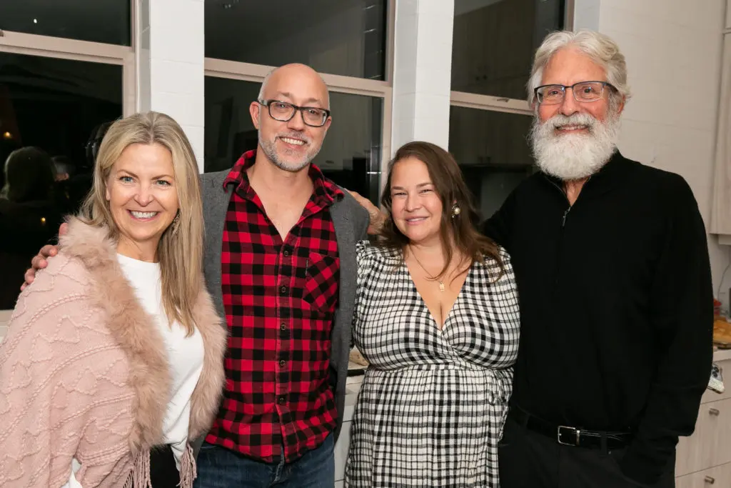 Patty Devine, Zach & Kimberly Harrington, Mark Wozny at ISHIDA cocktail kickoff for "stirs up still things" (Photo by Emily Jaschke)
