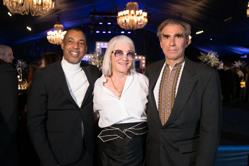 Rick Lowe, Suzanne Deal Booth, Nestor Topchy at The Menil Collection's 'Cirque Surréaliste' 35th anniversary gala (Photo by Daniel Ortiz)